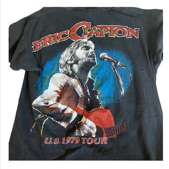 GENUINE RARE ERIC CLAPTON concert tee original graphic 1979 70s tour authentic - Picture 2 of 2